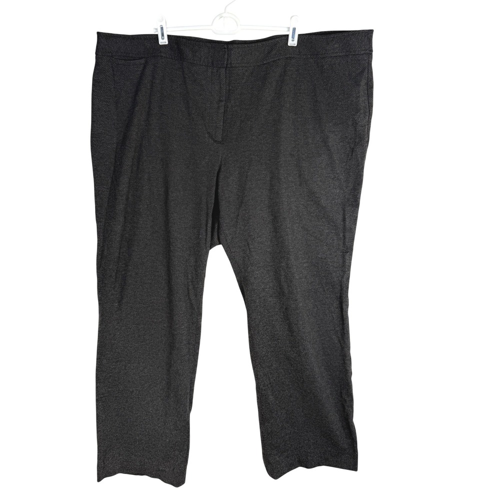 Talbots Womens Grey Italian Knit Straight Leg Dress Pants Charcoal Marl 20W